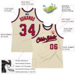 Personalized Red-Navy Throwback Basketball Jersey for Men and Women Personalized Cream Red-Navy Throwback Basketball Jersey
