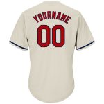 Personalized Red-Navy Rib-Knit Baseball Jersey Shirt for Men and Women, Customizable Throwback Design Personalized Cream