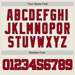 Personalized Unisex Softball Jersey Red-Navy Two-Button Cream 3 Personalized Cream Red-Navy Two-Button Unisex Softball Jersey