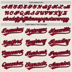 Personalized Red-Navy Unisex Softball Jersey - Cream Two-Button Design Personalized Cream Red-Navy Two-Button Unisex Softball