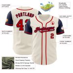 Personalized Two Tone Red Navy Baseball Jersey for Men and Women Personalized Cream Red-Navy Two Tone Baseball Jersey