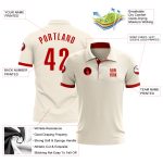 Personalized Red Cream Performance Golf Polo Shirt for Men - Custom Apparel Personalized Cream Red Performance Golf Polo