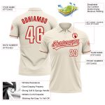 Personalized Red Cream Vapor Performance Golf Polo Shirt for Men Personalized Cream Red Performance Vapor Golf Polo Shirt