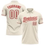 Personalized Red Cream Vapor Performance Golf Polo Shirt for Men Personalized Cream Red Performance Vapor Golf Polo Shirt