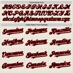 Personalized Red Cream Pinstripe Softball Jersey Unisex Two-Button Design Personalized Cream Red Pinstripe Black Two-Button