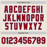 Personalized Baseball Jersey in Cream, Red, and Royal - Custom 3 Colors Arm Shapes Personalized Cream Red-Royal 3 Colors