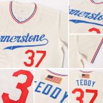Personalized American Flag Baseball Jersey in Cream Red and Royal Colors Personalized Cream Red-Royal American Flag Fashion