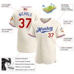 Custom Name Number Authentic American Flag Softball Jersey | Personalized Cream Red-Royal Team Apparel Personalized Cream