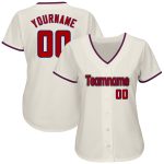 Personalized Red-Royal Athletic Baseball Jersey - Custom Cream Team Apparel Personalized Cream Red-Royal Authentic Baseball