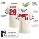 Personalized Red-Royal Baseball Jersey - Authentic Custom Cream Team Apparel Personalized Cream Red-Royal Authentic Baseball