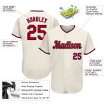 Custom Name Number Personalized Red-Royal Baseball Jersey - Authentic Team Apparel Personalized Cream Red-Royal Authentic