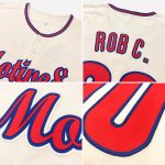Custom Name Number Personalized Red-Royal Baseball Jersey - Authentic Team Apparel Personalized Cream Red-Royal Authentic