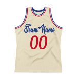 Custom Name Number Authentic Throwback Basketball Jersey Cream Red-Royal Personalized Team Gear Personalized Cream Red-Royal