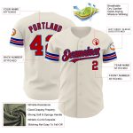Custom Red-Royal Baseball Jersey Personalized Design | Perfect Gift 100 Personalized Cream Red-Royal Baseball Jersey 100