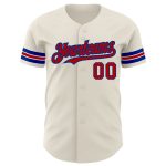 Custom Red-Royal Baseball Jersey Personalized Design | Perfect Gift 100 Personalized Cream Red-Royal Baseball Jersey 100