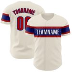 Personalized Red Royal Baseball Jersey for Men and Women - Custom Cream Design Personalized Cream Red-Royal Baseball Jersey
