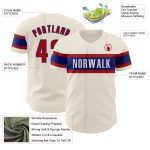 Personalized Red Royal Baseball Jersey for Men and Women - Custom Cream Design Personalized Cream Red-Royal Baseball Jersey