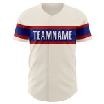 Personalized Red Royal Baseball Jersey for Men and Women - Custom Cream Design Personalized Cream Red-Royal Baseball Jersey