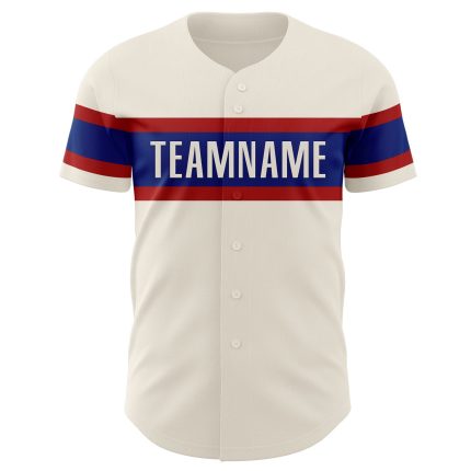 Personalized Red Royal Baseball Jersey for Men and Women - Custom Cream Design Personalized Cream Red-Royal Baseball Jersey