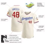 Personalized Red-Royal Baseball Jersey for Adults - Custom Cream Design, Stylish Sportswear Personalized Cream Red-Royal