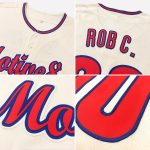 Personalized Red-Royal Cream Baseball Jersey for Kids - Customizable 3 Personalized Cream Red-Royal Baseball Jersey 3