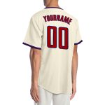 Custom Red-Royal Baseball Jersey for Kids, Personalized Cream Design, Size 6 Personalized Cream Red-Royal Baseball Jersey