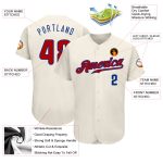 Personalized Red Royal Cream Baseball Jersey for Men and Women - Size 96 Personalized Cream Red-Royal Baseball Jersey 96