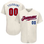 Personalized Red Royal Cream Baseball Jersey for Men and Women - Size 96 Personalized Cream Red-Royal Baseball Jersey 96