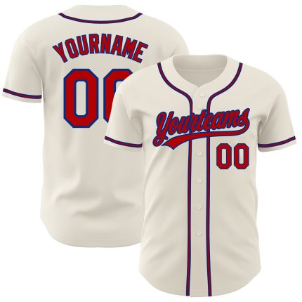 Personalized Red Cream Royal Baseball Jersey Custom Name 97 Edition Personalized Cream Red-Royal Baseball Jersey 97