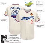 Personalized Red-Royal Baseball Jersey 99 - Custom Cream Color Team Apparel Personalized Cream Red-Royal Baseball Jersey