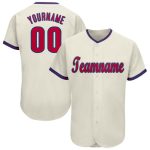 Personalized Red-Royal Cream Baseball Jersey for Men and Women - Custom Sports Apparel Personalized Cream Red-Royal Baseball