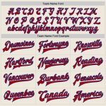Personalized Red Cream Varsity Letterman Bomber Jacket Full-Snap 2 Personalized Cream Red-Royal Bomber Full-Snap Varsity