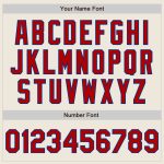 Personalized Red Cream Varsity Letterman Bomber Jacket Full-Snap 2 Personalized Cream Red-Royal Bomber Full-Snap Varsity