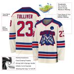 Custom Red-Royal Hockey Jersey for Men and Women - Personalized Sports Apparel Personalized Cream Red-Royal Hockey Jersey