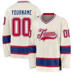 Custom Red-Royal Hockey Jersey for Personalized Style - Premium Quality Hockey Apparel Personalized Cream Red-Royal Hockey