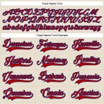 Personalized Red-Royal Hockey Jersey with Cream Lace Neck, Custom Sports Apparel Personalized Cream Red-Royal Hockey Lace