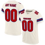 Personalized Red-Royal Mesh Football Jersey for Men - Custom Cream Design 2 Personalized Cream Red-Royal Mesh Football Jersey