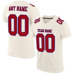 Personalized Red Royal Cream Mesh Football Jersey for Kids Size 3 Personalized Cream Red-Royal Mesh Football Jersey 3