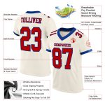 Personalized Red and Royal Cream Football Jersey for Kids Size 4 Personalized Cream Red-Royal Mesh Football Jersey 4