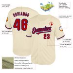 Personalized Red-Royal Cream Throwback Baseball Jersey for Men and Women 2 Personalized Cream Red-Royal Mesh Throwback Baseball