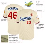 Custom Cream Red-Royal Mesh Baseball Jersey - Personalized Throwback Style Personalized Cream Red-Royal Mesh Throwback Baseball
