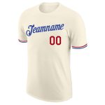 Custom Red-Royal Performance T-Shirt for Men - Personalized Cream Graphic Tee Personalized Cream Red-Royal Performance T-Shirt