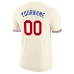 Custom Red-Royal Performance T-Shirt for Men - Personalized Cream Graphic Tee Personalized Cream Red-Royal Performance T-Shirt