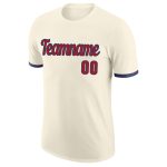 Custom Team Name & Number Red-Royal Performance T-Shirt - Personalized Cream Tee for Sports and Activities Personalized Cream