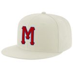 Personalized Red-Royal Stitched Adjustable Snapback Hat in Cream Color Personalized Cream Red-Royal Stitched Adjustable Snapback