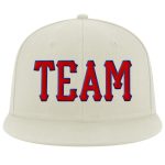 Custom cream, red and royal snapback hat