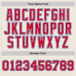 Personalized Red Royal Cream Basketball Jersey - Throwback Style 2 Personalized Cream Red-Royal Throwback Basketball Jersey