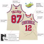 Personalized Red Royal Cream Basketball Jersey - Throwback Style 2 Personalized Cream Red-Royal Throwback Basketball Jersey