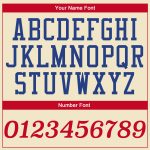 Personalized Red-Royal Throwback Basketball Jersey - Custom Cream Color Jersey Personalized Cream Red-Royal Throwback Basketball