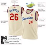 Personalized Red Royal Cream Throwback Basketball Jersey for Men Size 5 Personalized Cream Red-Royal Throwback Basketball